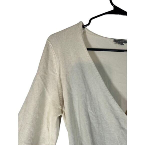 Ann Taylor Beige Long Sleeve Wrap Style Dressy Blouse Women Sz M - Picture 4 of 8